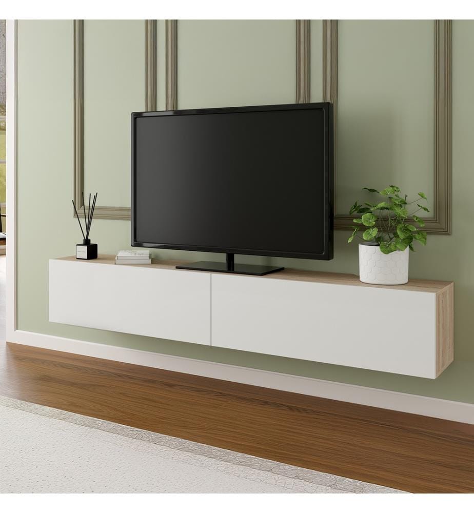 Meuble TV Michigan 180 x 30 x 30 cm - Blanc