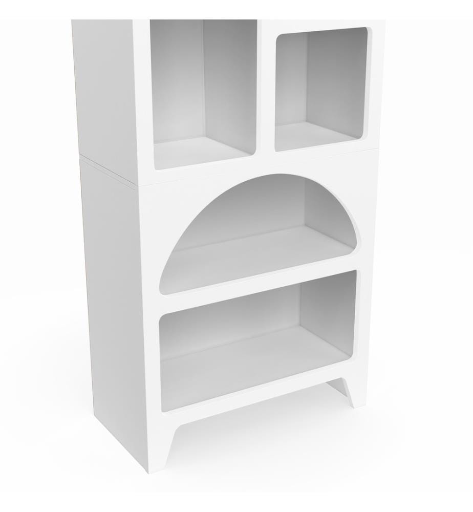 Organisches Regal mit 6 Fächern weiss 160cm