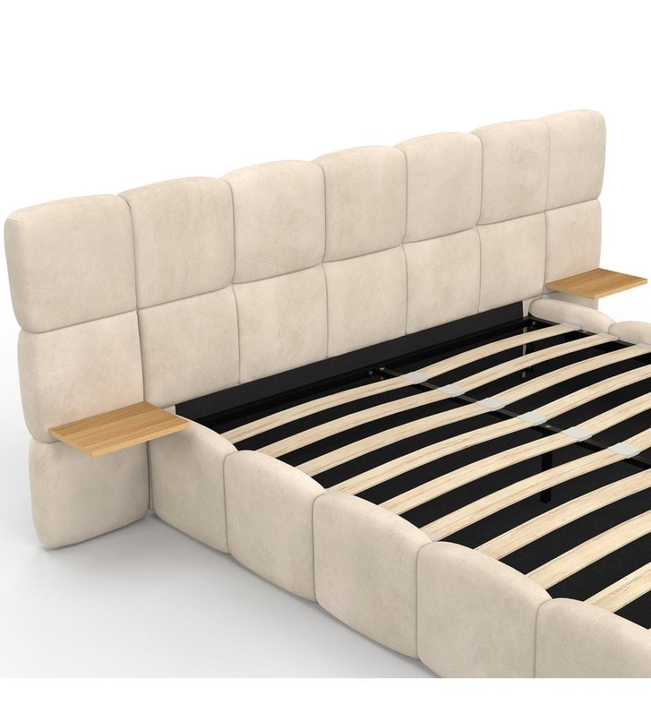 Lit coffre 140x190 cm - Bubble - Beige
