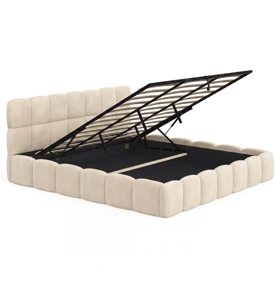 Lit coffre 180x200 cm - Bubble - Beige