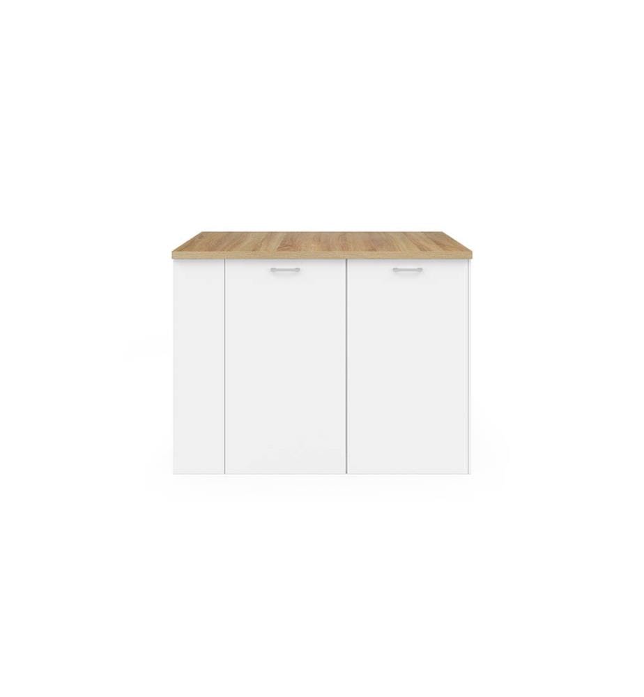 Îlot Central de Cuisine Dario 120 x 70 x 90 cm - Brun & Blanc