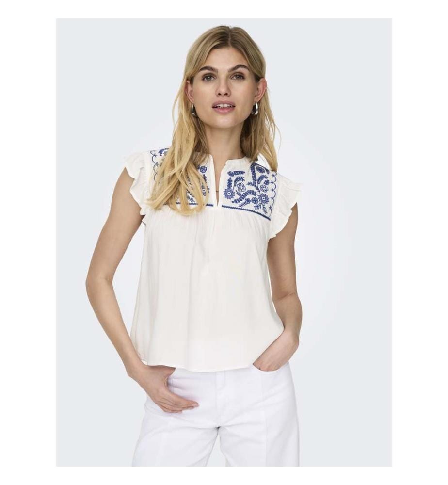 Top - Cloud Dancer Blue Emb