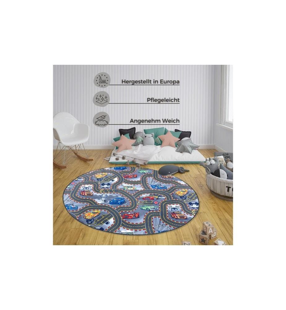 Hanse Home Spielteppich Race Track 133 cm, Grau