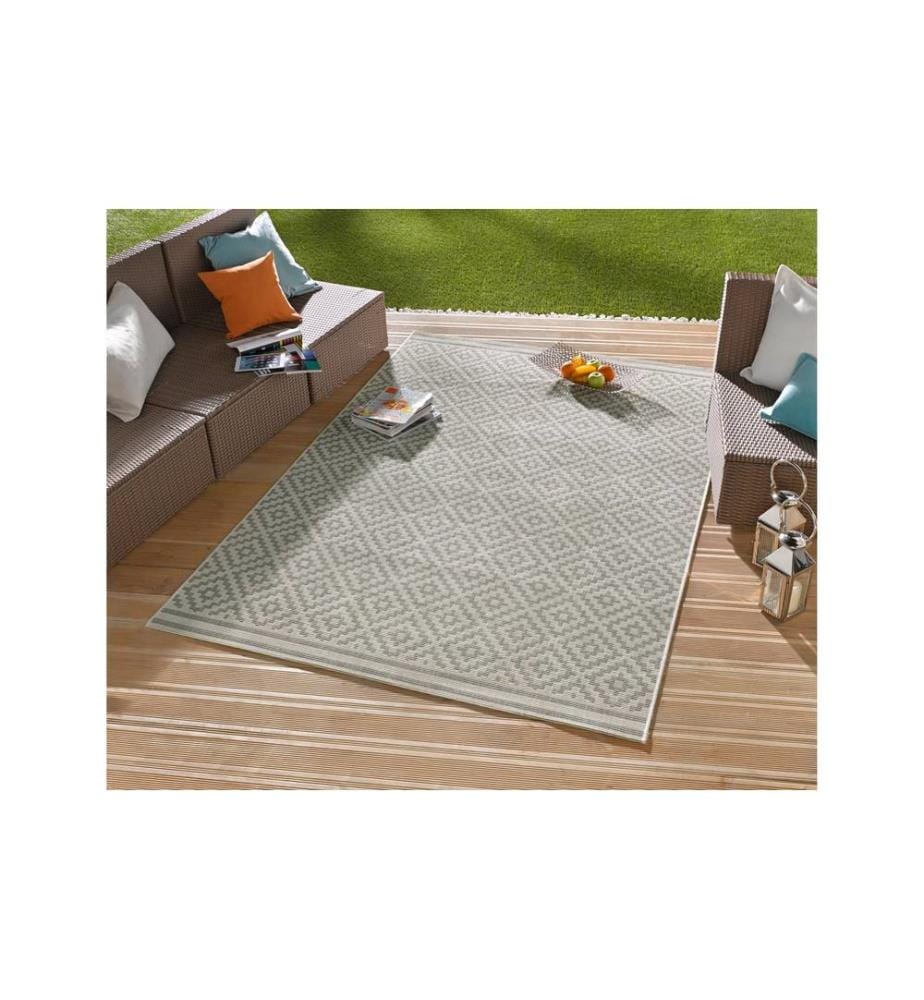 Hanse Home Raute In- & Outdoor Teppich 80 x 150 cm, Grau/Crème