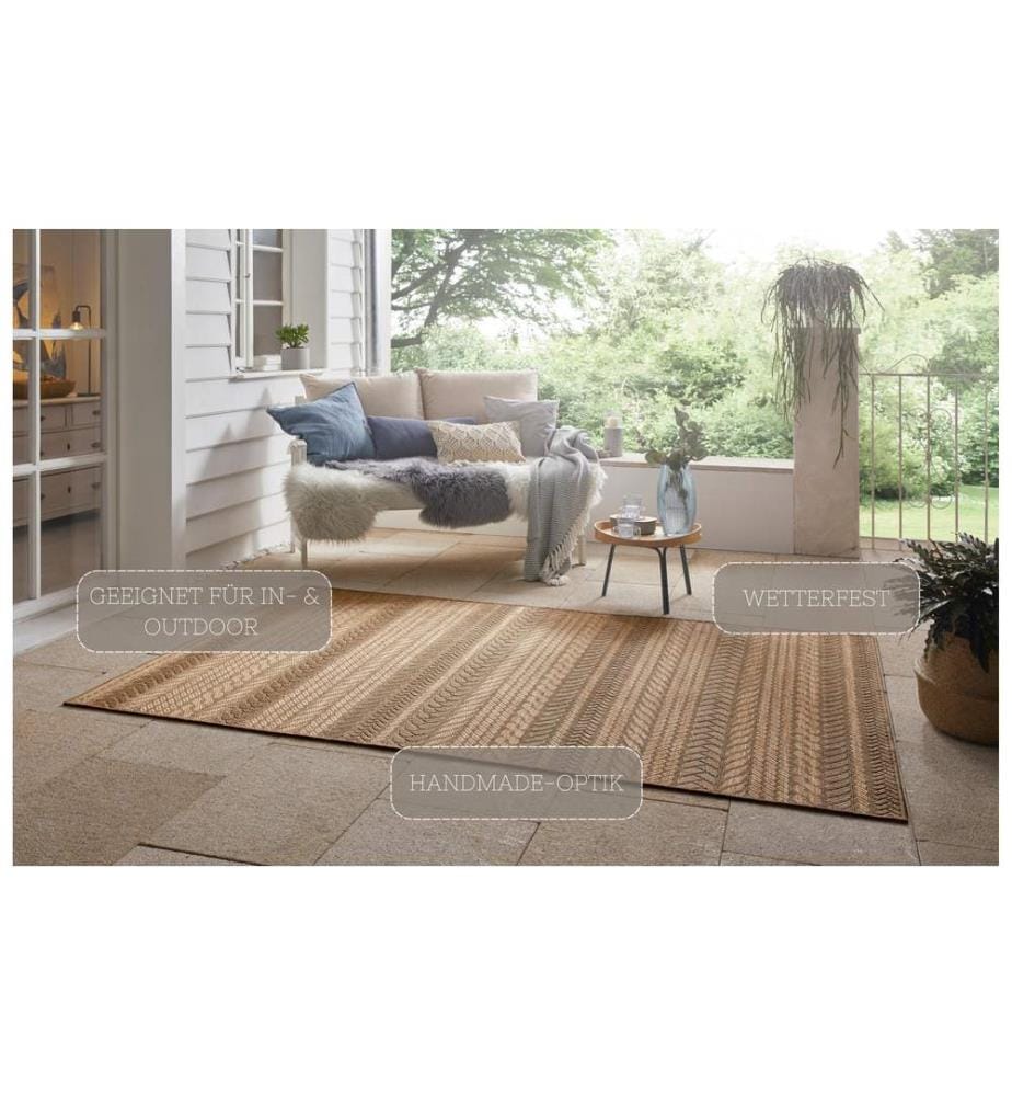 Hanse Home Granado Tapis d'intérieur et d'extérieur 80 x 150 cm, Brun/Beige
