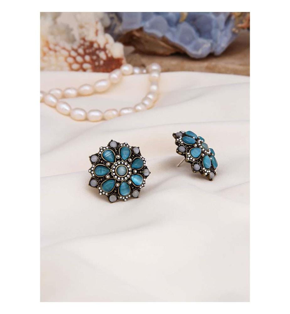 Turquoise Earrings - White and Blue