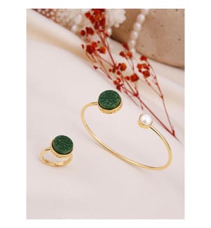 Pearl and Quartz Set - Green and White