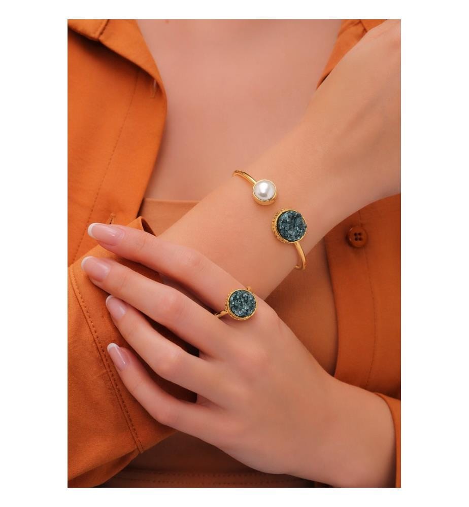 Set de Perle et Quartz - Bleu et Blanc