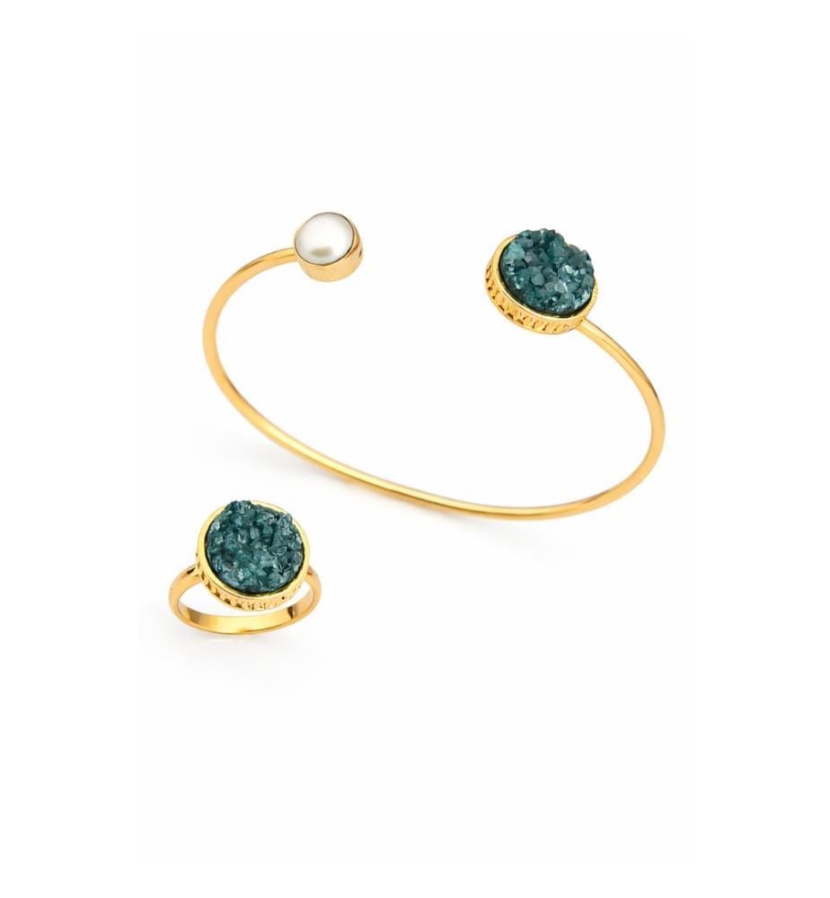 Set de Perle et Quartz - Bleu et Blanc