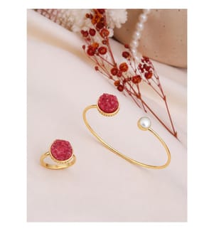 Pearl and Quartz Set - Red and White