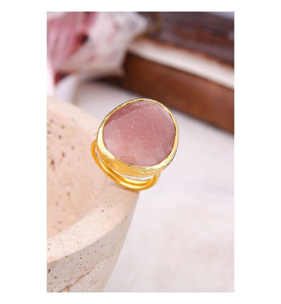 Bague en pierre de soleil - Orange