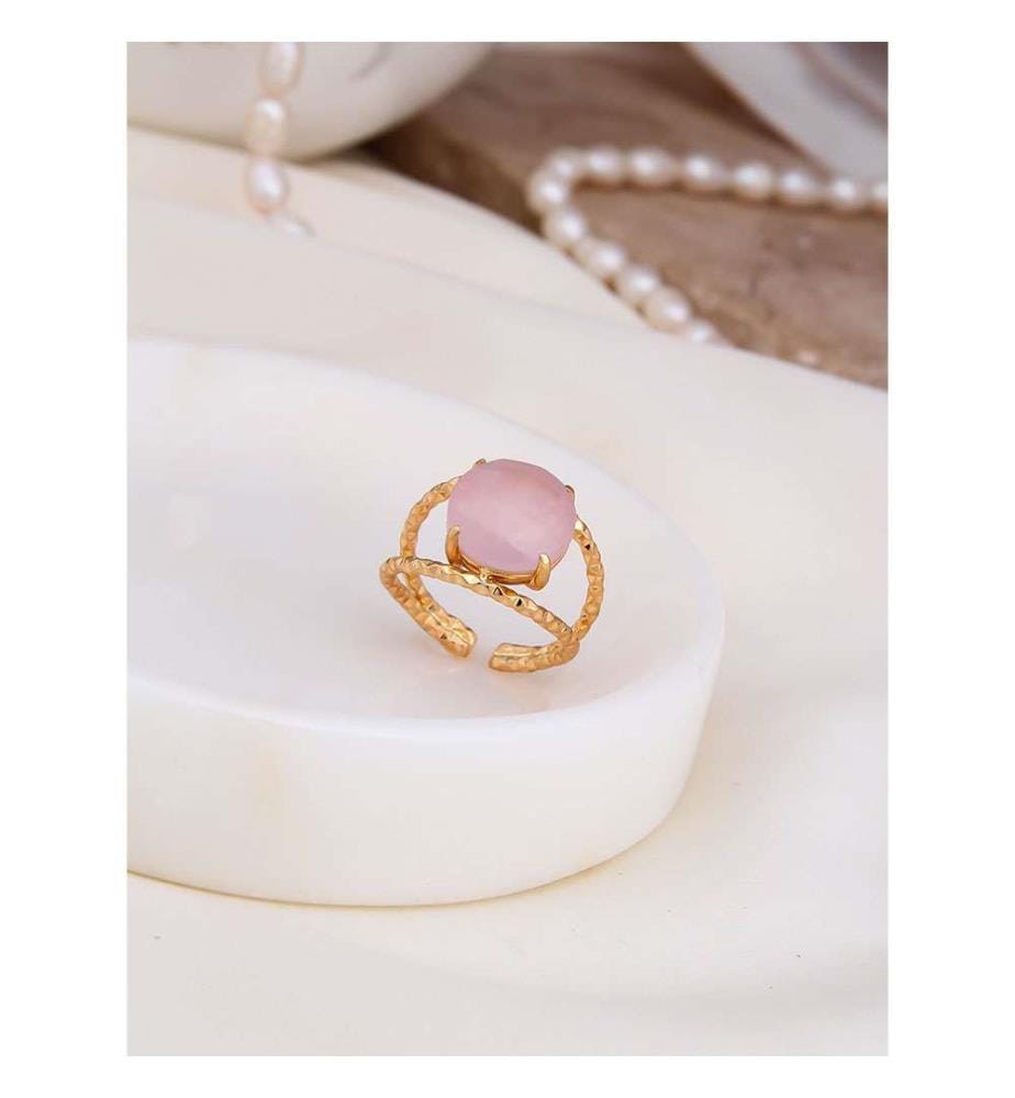Rose Quartz Ring - Rose