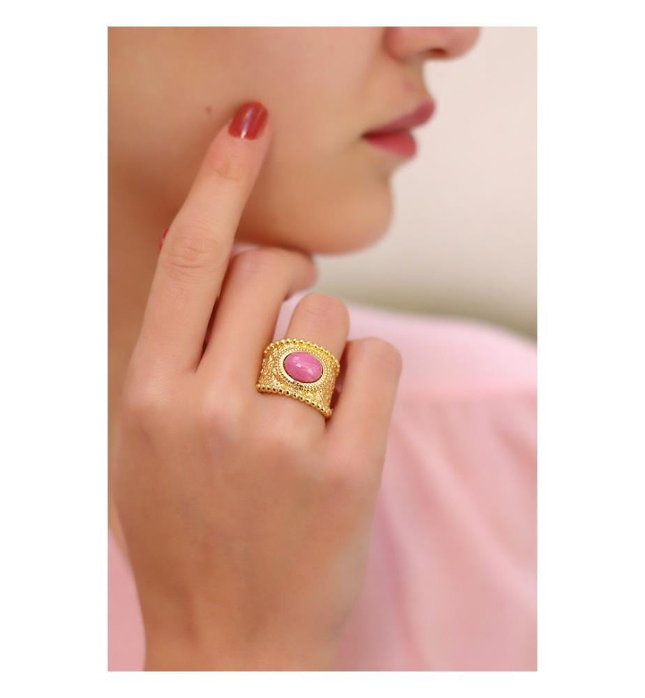 Bague Ajustable en Varasite - Rose