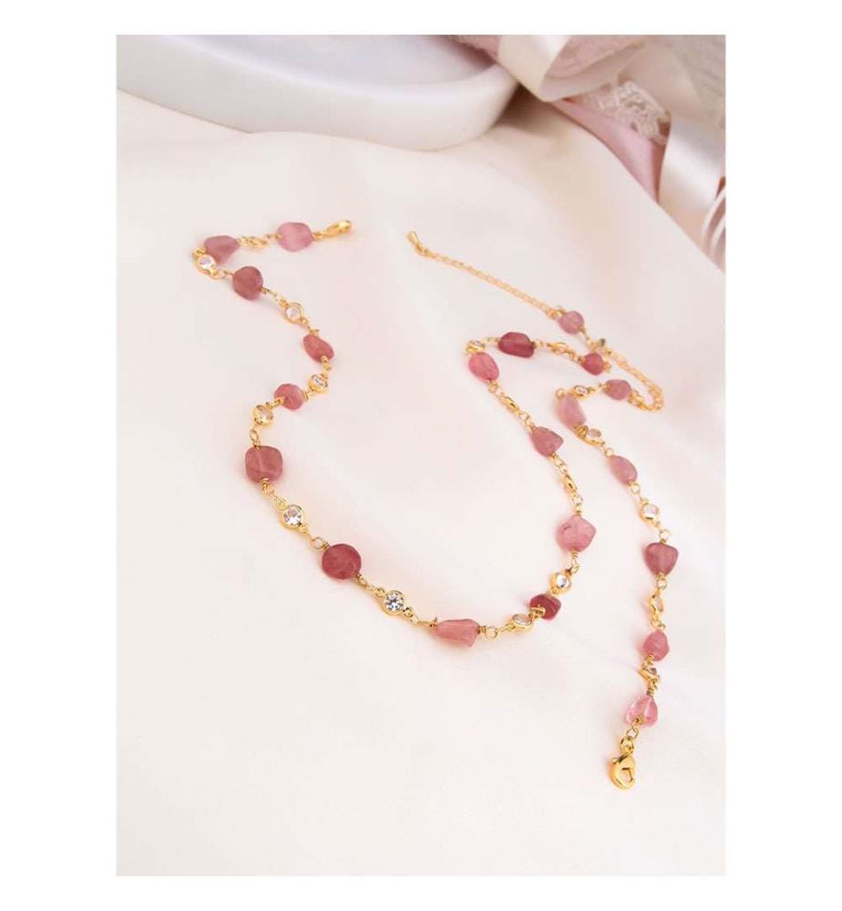 Parure en quartz fraise - Rose