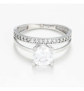 Bague Majestueuse - Or Blanc 375/1000 et Zirconium