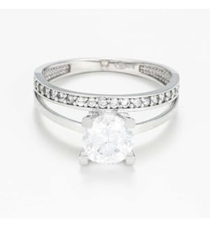 Bague Majestueuse - Or Blanc 375/1000 et Zirconium