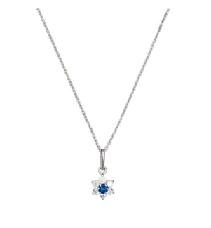 Pendentif Le Messager Bleu - Or Blanc 375/1000 et Zirconium Bleu