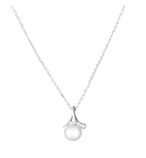 Pendentif Phénix - Or blanc, perle blanche et zirconium
