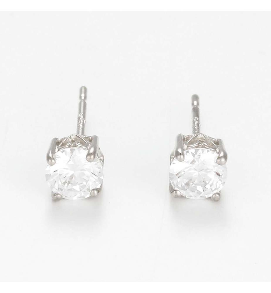 Ohrringe Simply You 4mm - Weissgold 375/1000 und Zirkonium