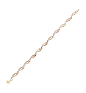 Armband Donatella - Dreifarbiges Gold 375/1000