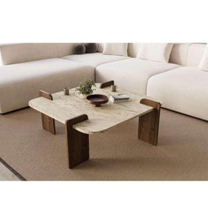 Coffee Table - Travertine Walnut