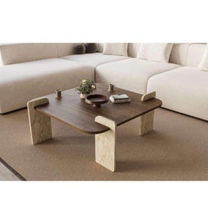 Coffee Table - Walnut Travertine