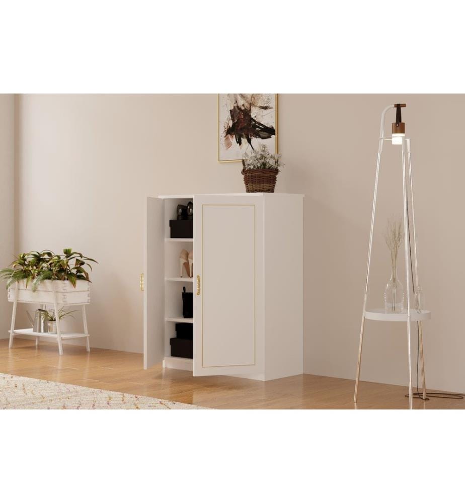 Shoe Cabinet - Matte White