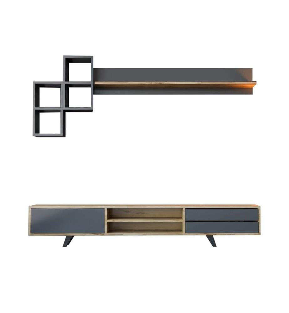 TV Unit - Anthracite Oak