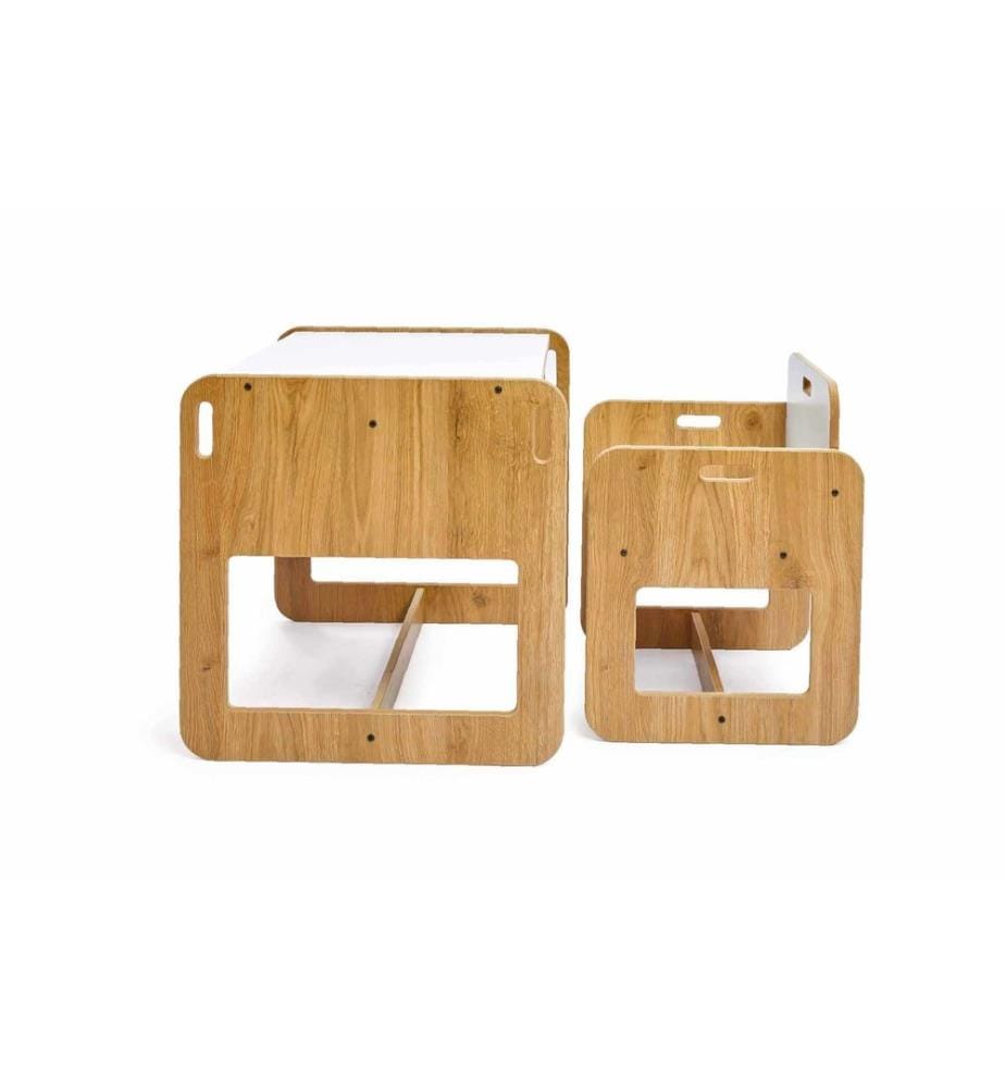 Kid's Table Set - White Natural
