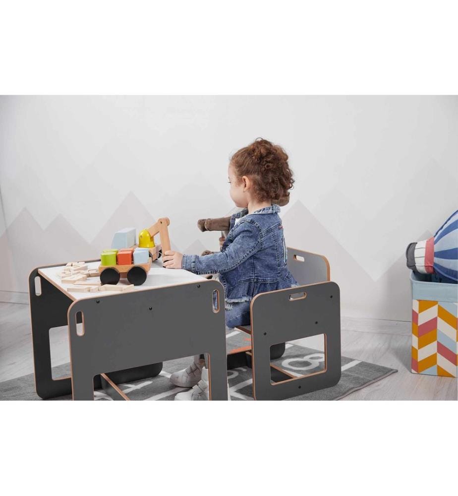 Kid's Table Set - Anthracite White