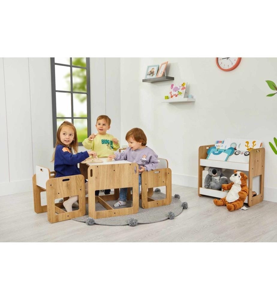Kid's Table Set - White Natural