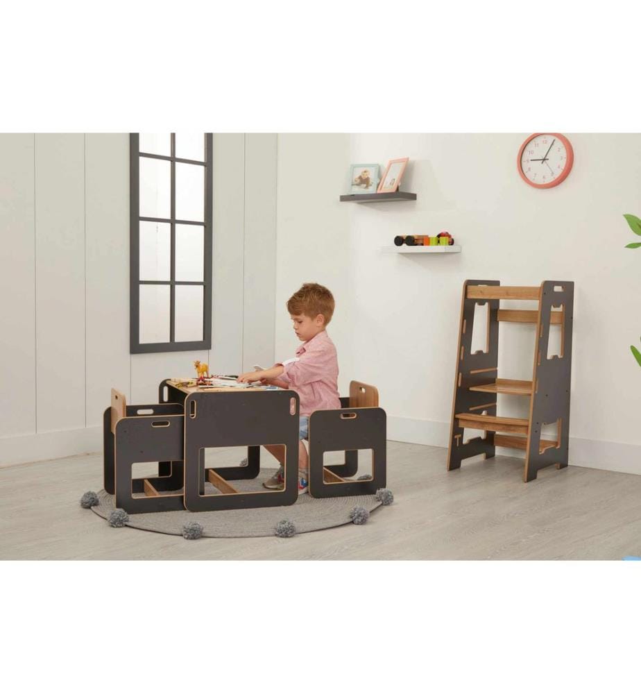 Kid's Table Set - Black Natural