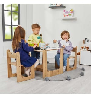 Kid's Table Set - White Natural