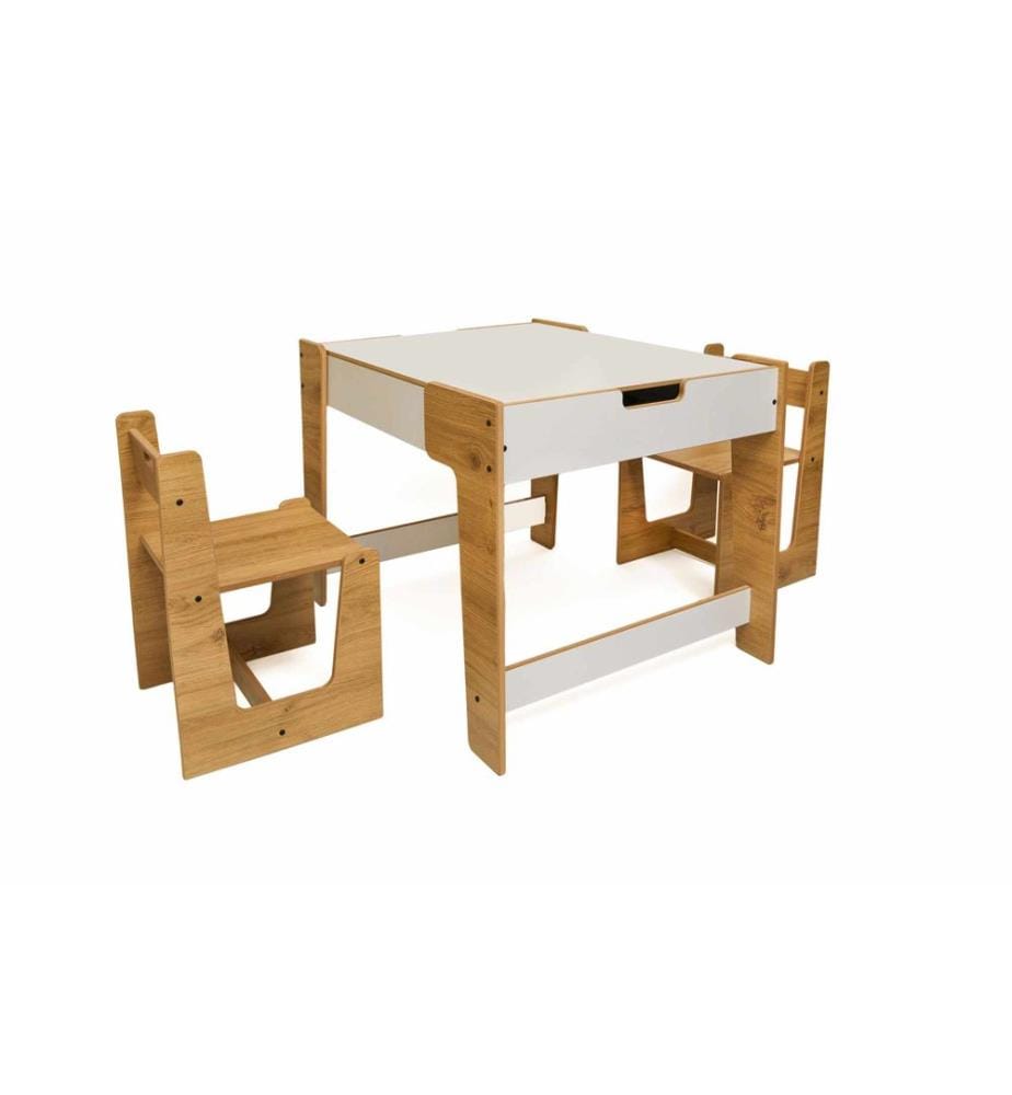 Kid's Table Set - White Natural