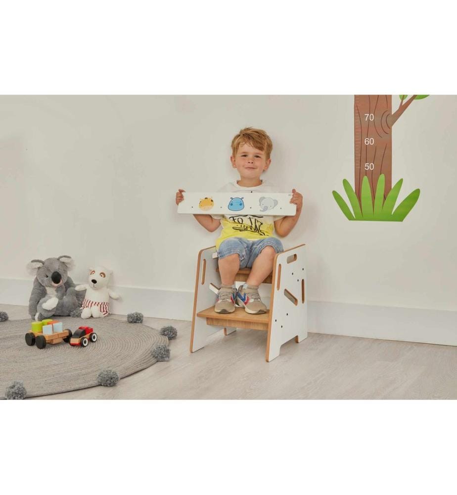 Kid's Step Stool - White Natural