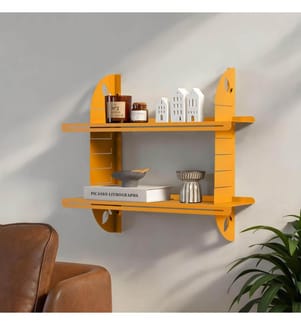 Decorative Metal Wall Shelf - Orange