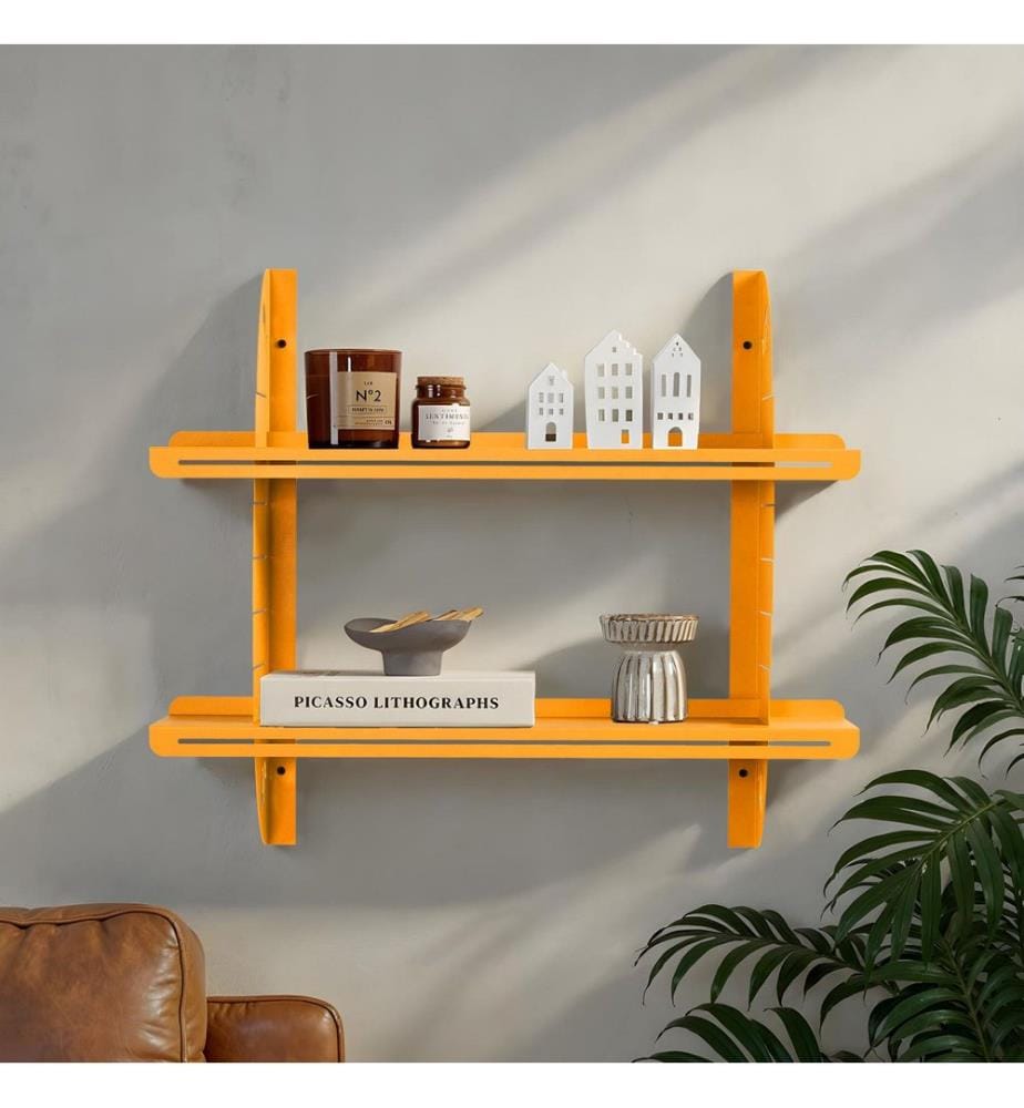 Dekoratives Wandregal aus Metall – Orange