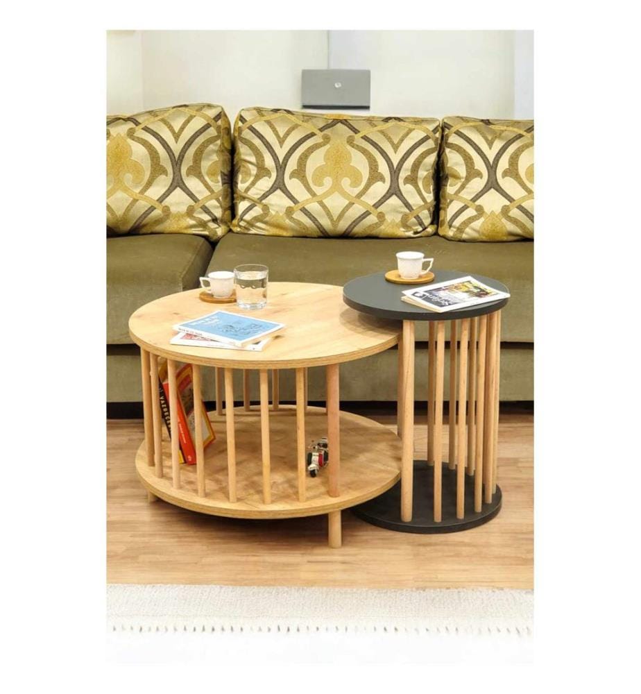 Couchtisch-Set – Sapphire Oak Anthrazit