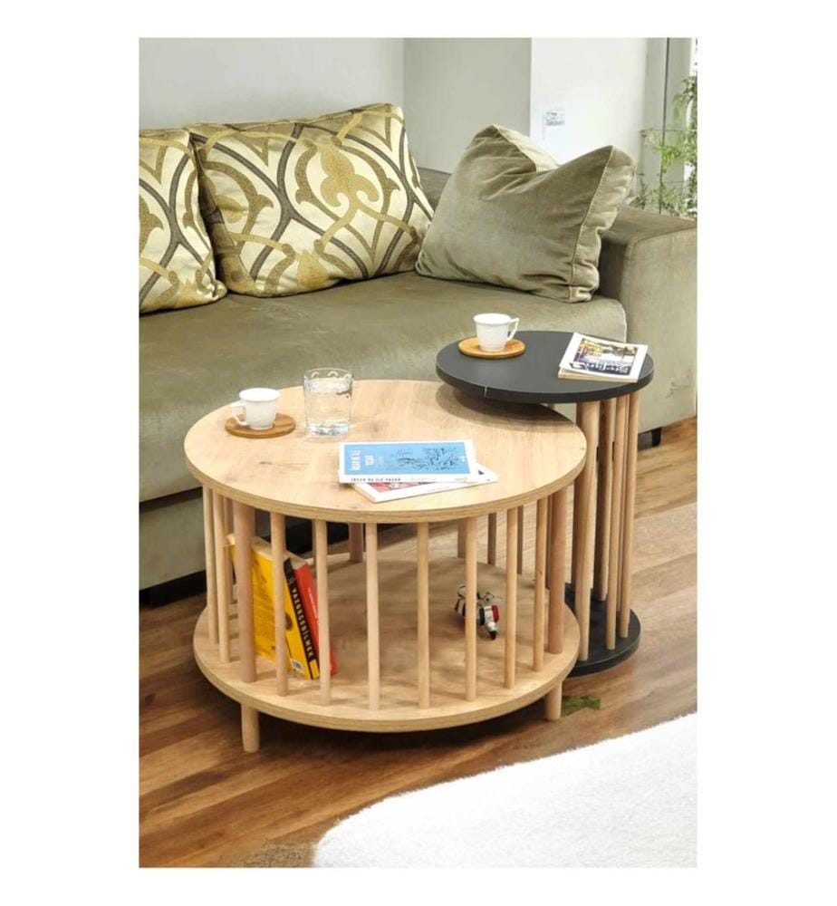 Couchtisch-Set – Sapphire Oak Anthrazit