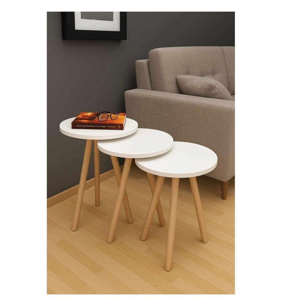 Nesting Table (3 Pieces) - White Natural