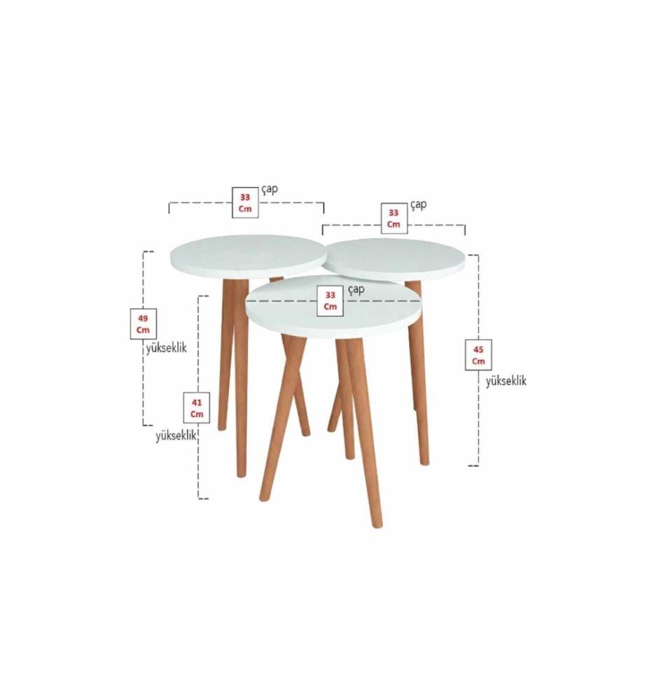 Nesting Table (3 Pieces) - White Natural