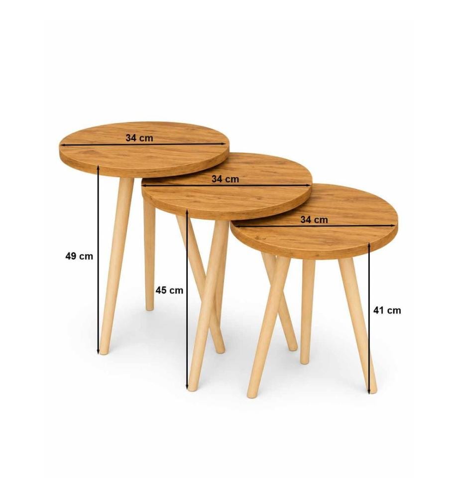 Nesting Table (3 Pieces) - Pine