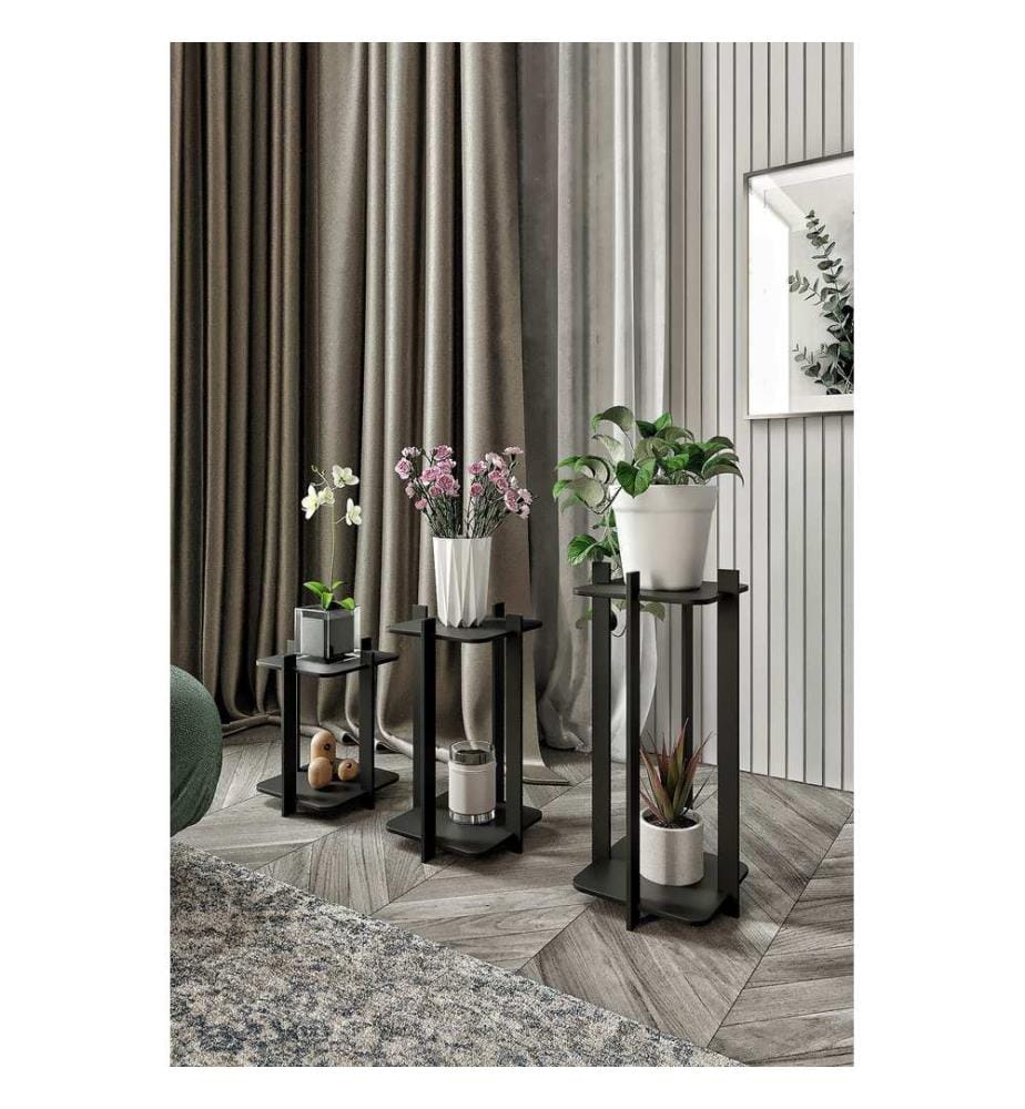 Wooden Plant Stand - Black