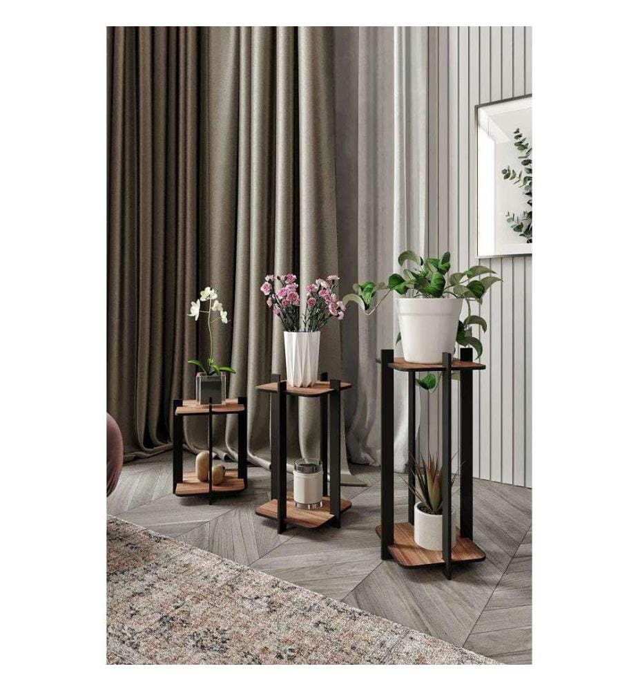 Wooden Plant Stand - Walnut