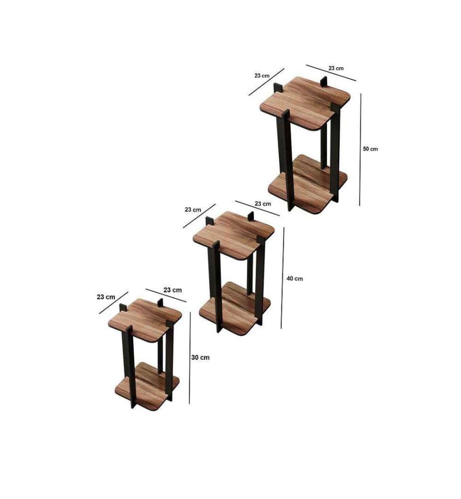 Wooden Plant Stand - Walnut