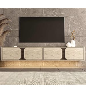 TV Stand - Travertine Walnut