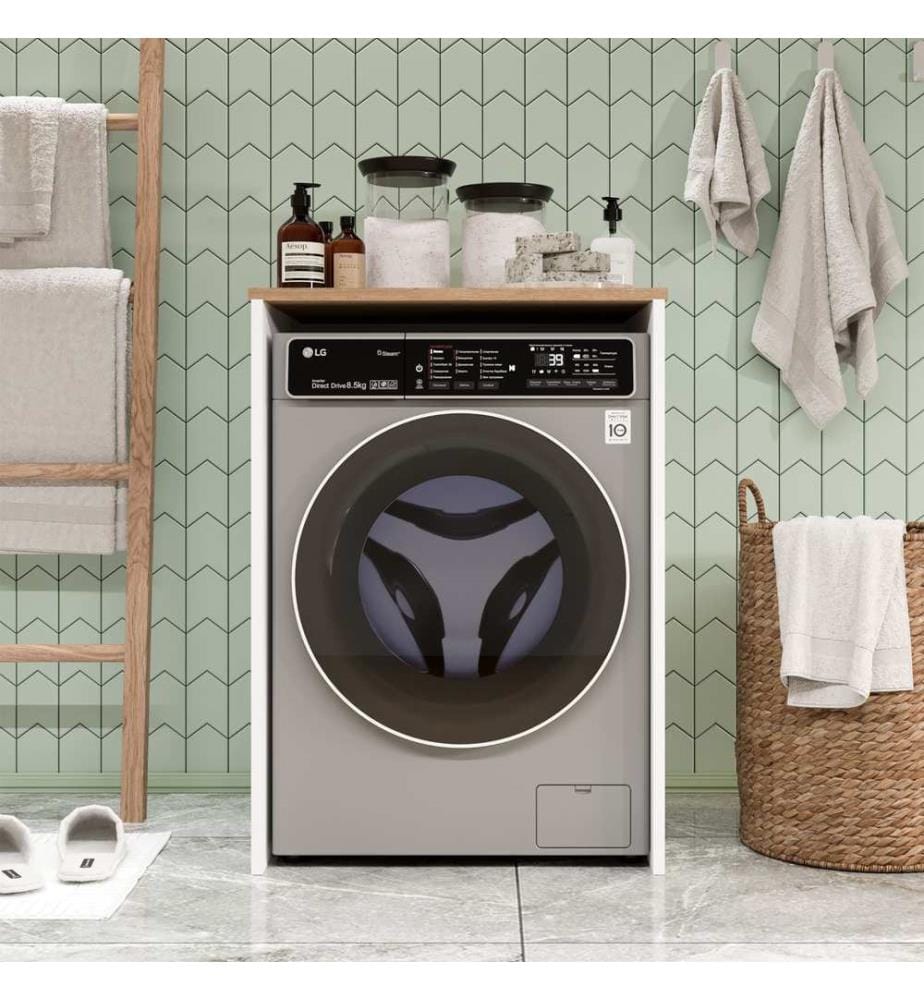 Washing Machine Cabinet - White Oak