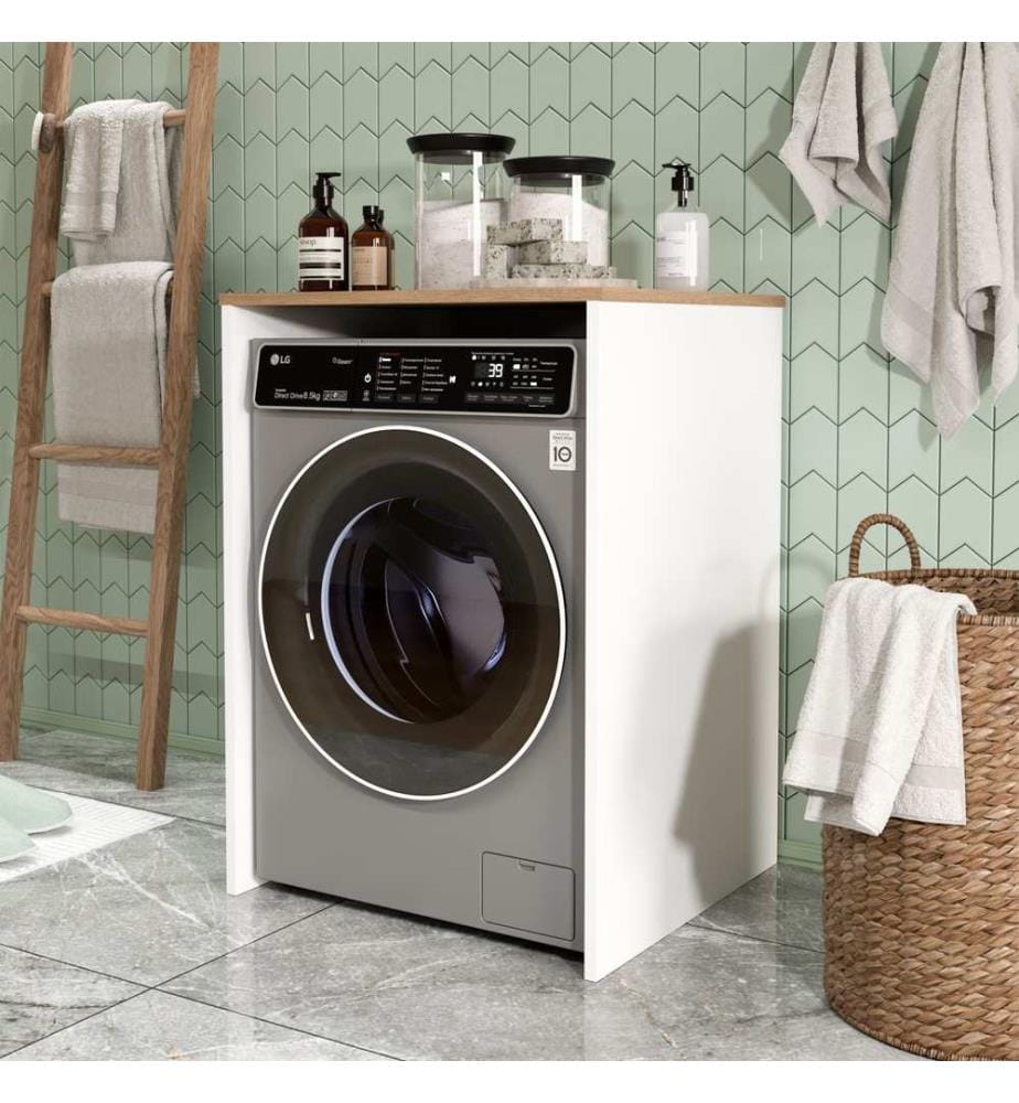 Washing Machine Cabinet - White Oak