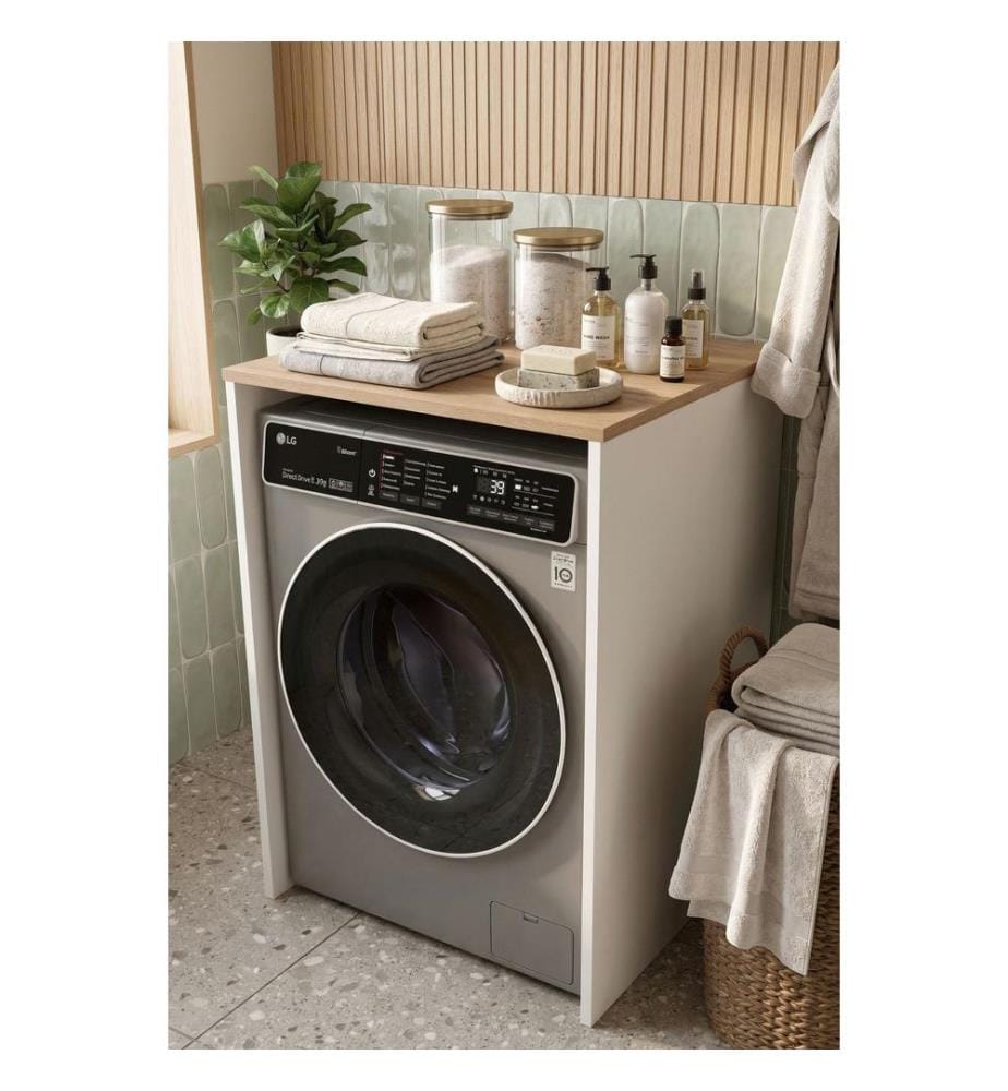 Washing Machine Cabinet - White Oak