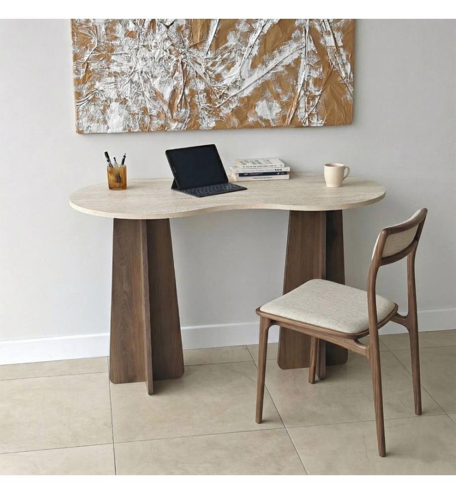 Study Desk - Travertine Walnut